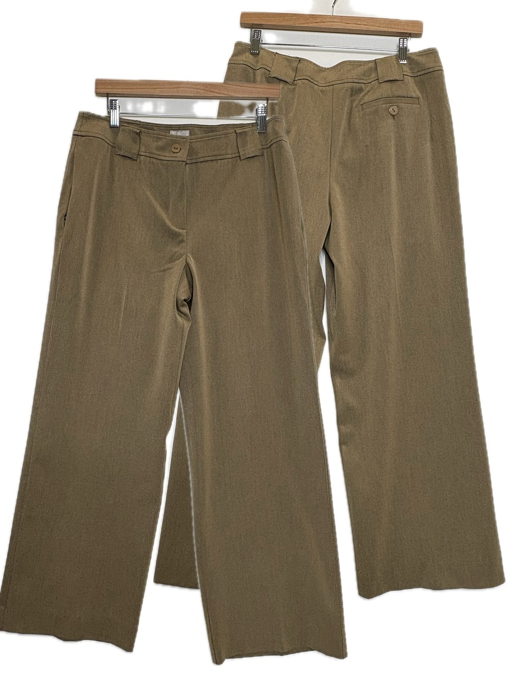 NWT Chico's Reagan Trouser Pant Size 2, 12/14 Light Carmel Wide Leg Stretch